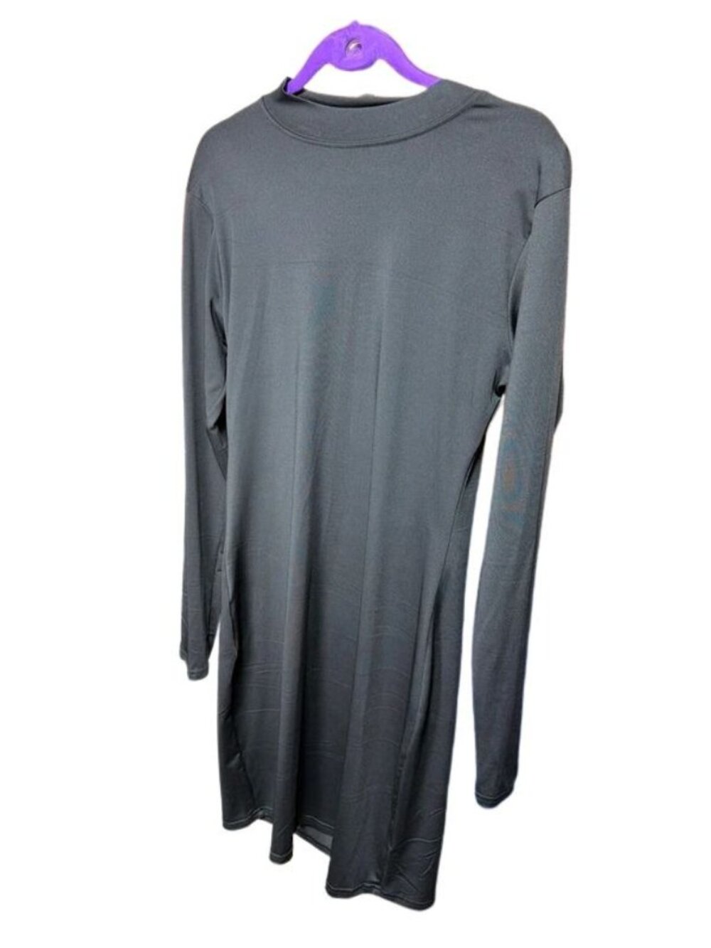 Black Casual Long Sleeve Mock Neck Dress Fall Women's Size Large US 12-14